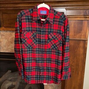 Vintage Pendleton Country Traditionals Maclean Tartan virgin wool button down M